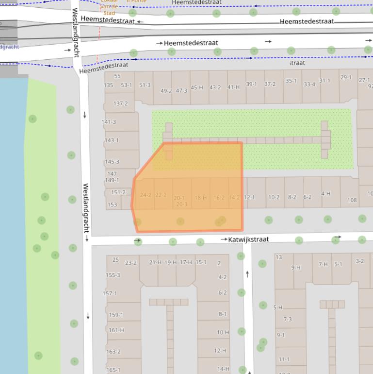 Kaart van postcodegebied 1059XP.