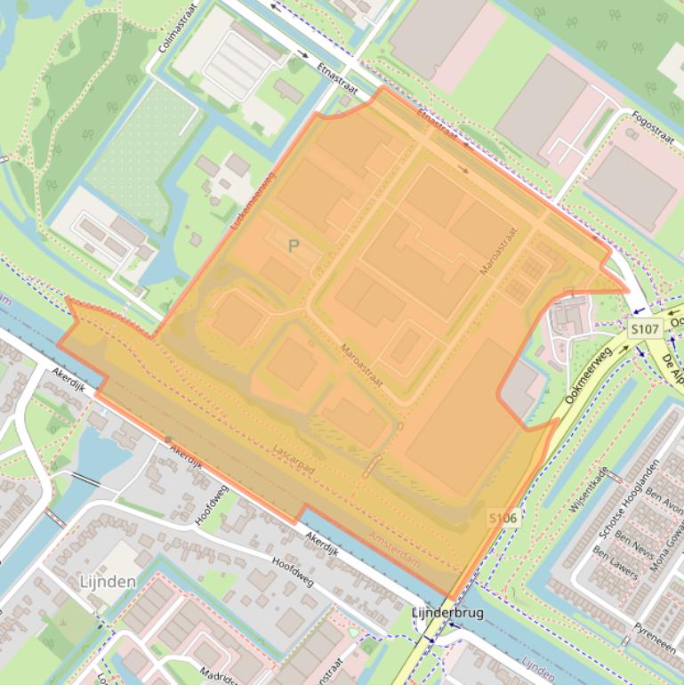 Kaart van postcodegebied 1060LG.