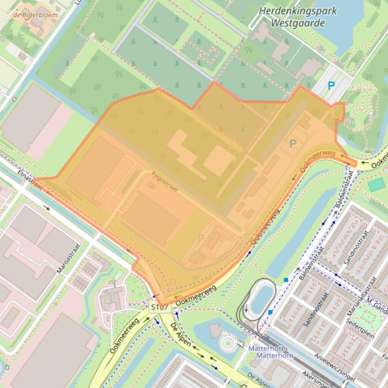 Kaart van postcodegebied 1060LJ.