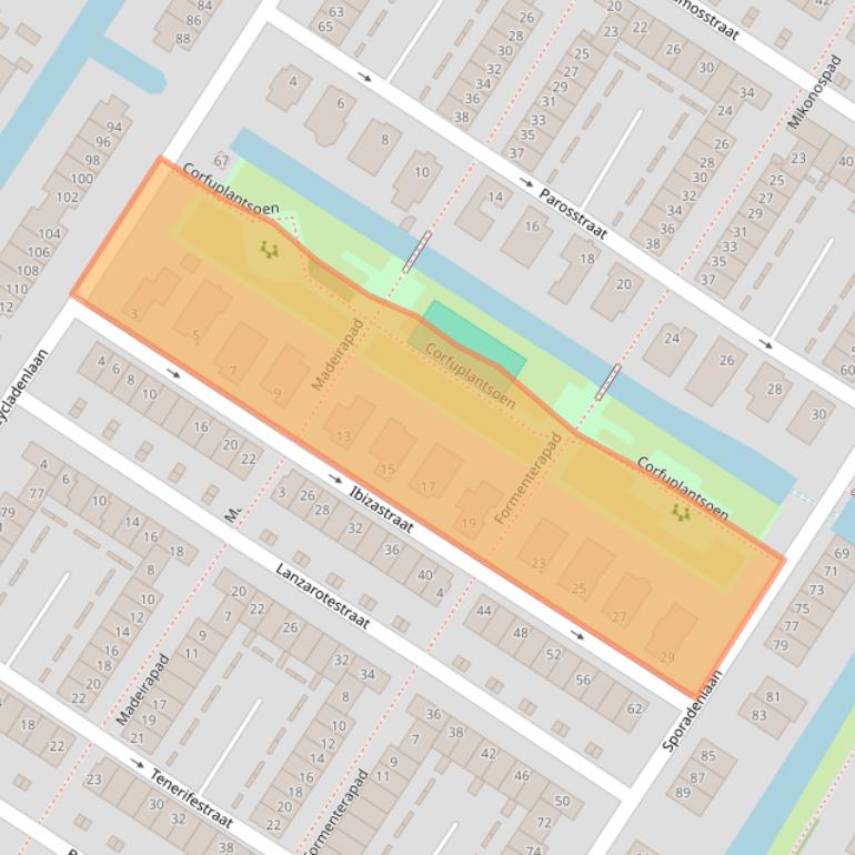 Kaart van postcodegebied 1060LR.