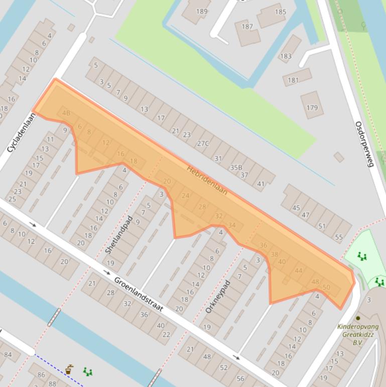 Kaart van postcodegebied 1060LV.