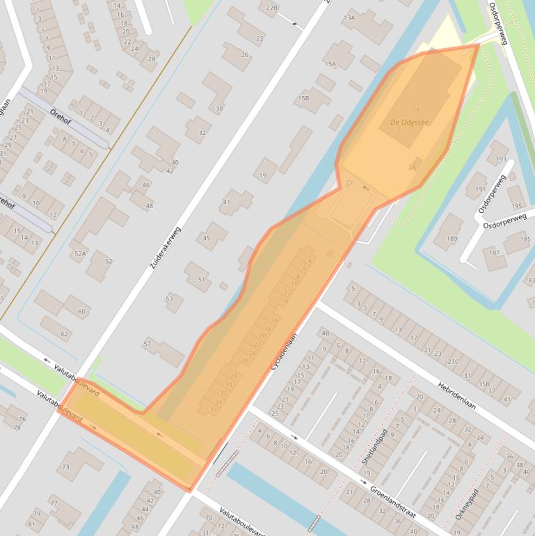 Kaart van postcodegebied 1060LW.