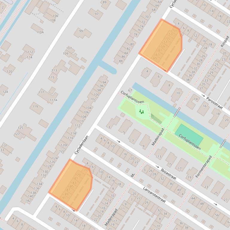 Kaart van postcodegebied 1060MC.
