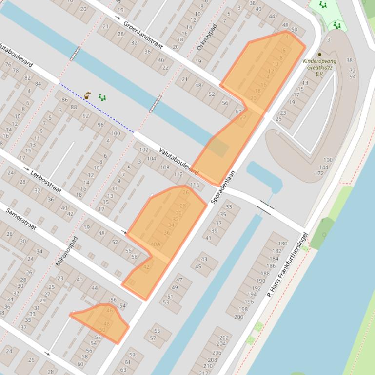 Kaart van postcodegebied 1060MJ.