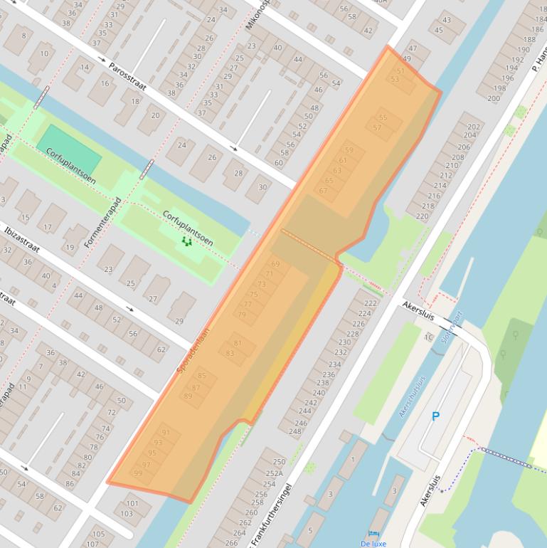Kaart van postcodegebied 1060MN.