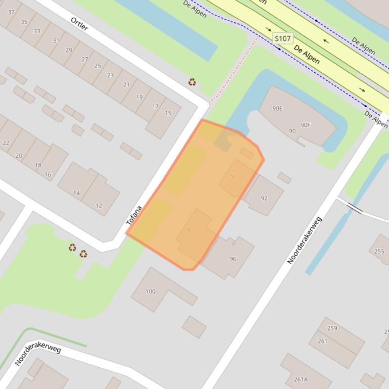 Kaart van postcodegebied 1060MZ.