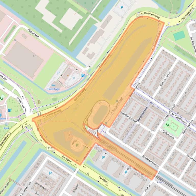 Kaart van postcodegebied 1060NB.