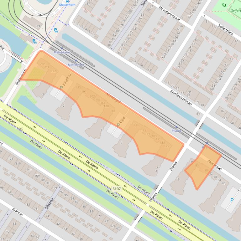 Kaart van postcodegebied 1060NK.