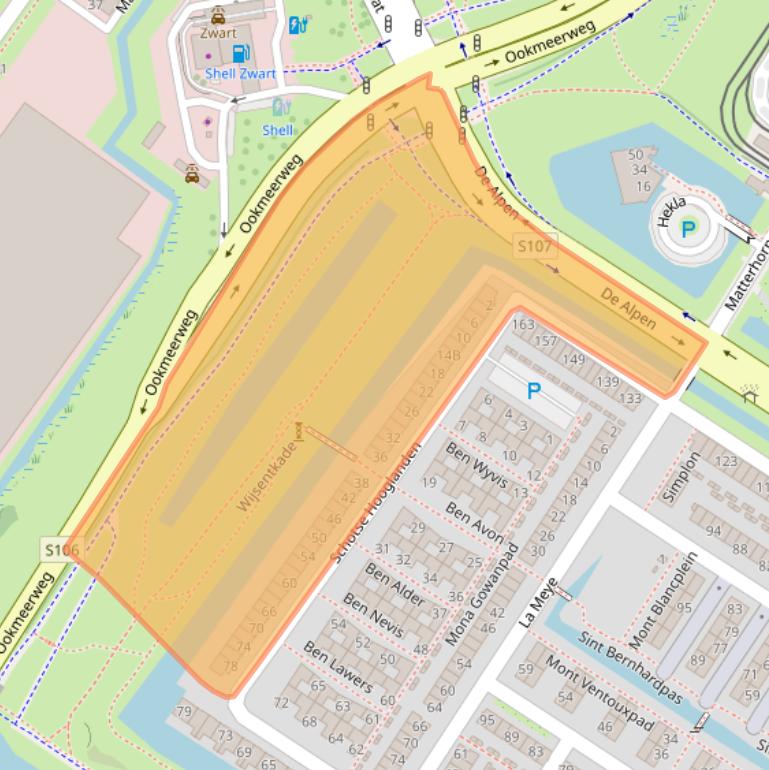 Kaart van postcodegebied 1060NM.