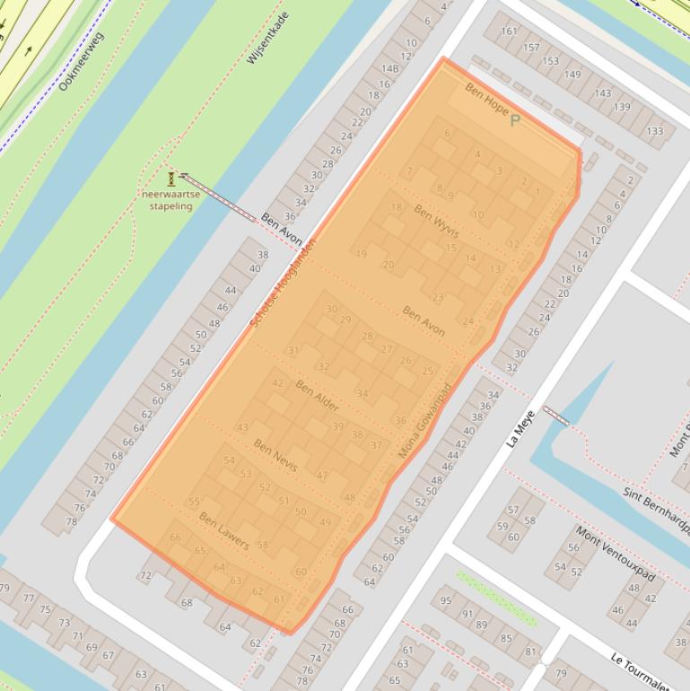 Kaart van postcodegebied 1060NN.