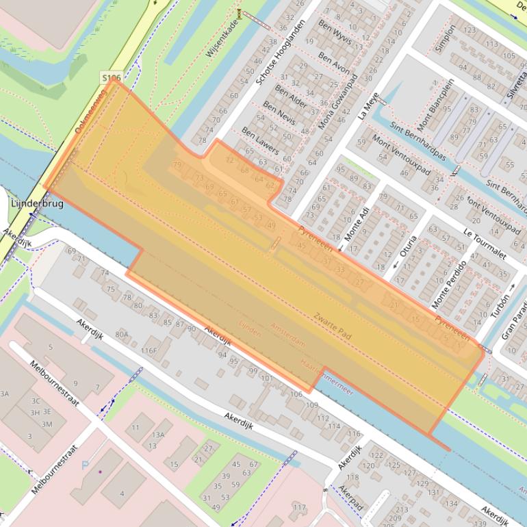 Kaart van postcodegebied 1060NP.