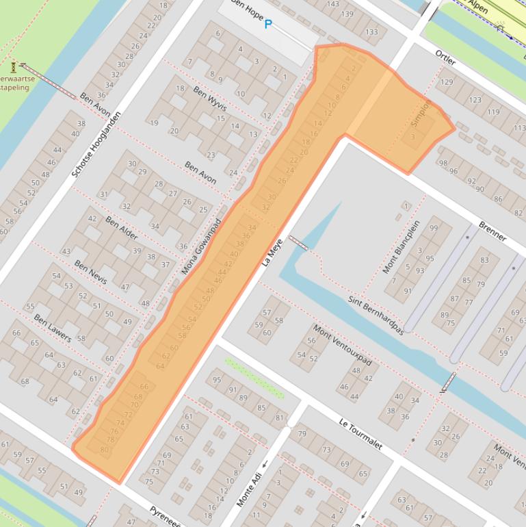 Kaart van postcodegebied 1060NS.