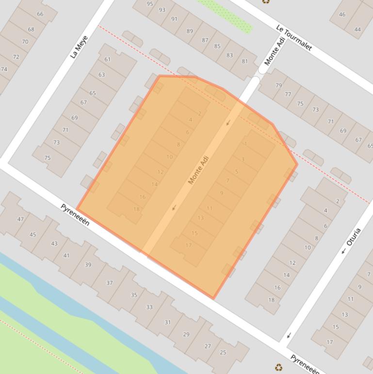 Kaart van postcodegebied 1060NZ.