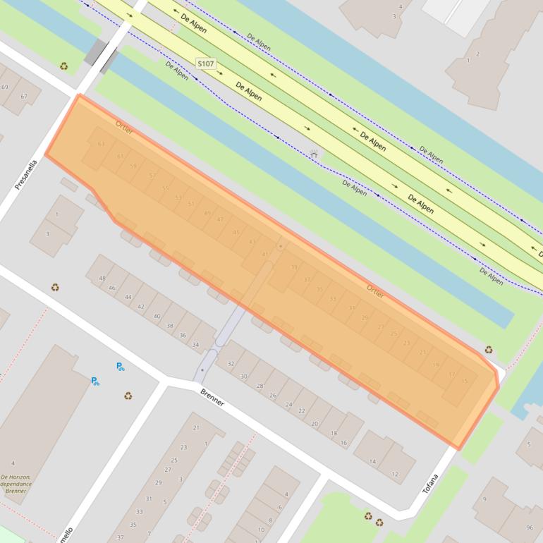 Kaart van postcodegebied 1060PH.