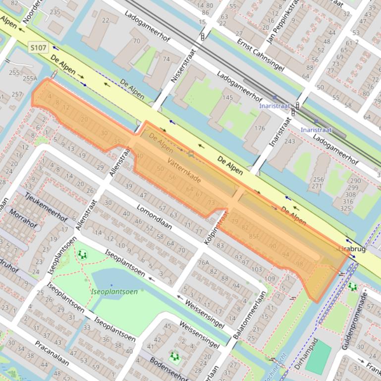 Kaart van postcodegebied 1060PK.