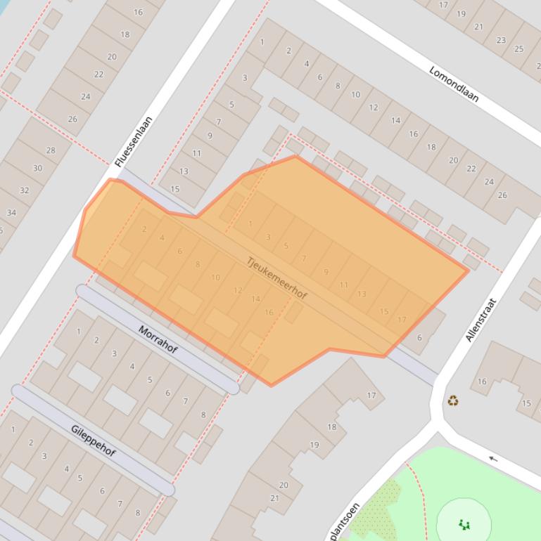 Kaart van postcodegebied 1060PR.