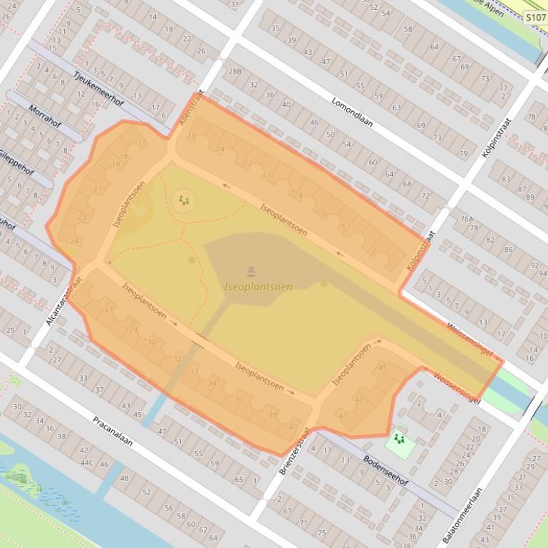 Kaart van postcodegebied 1060PW.