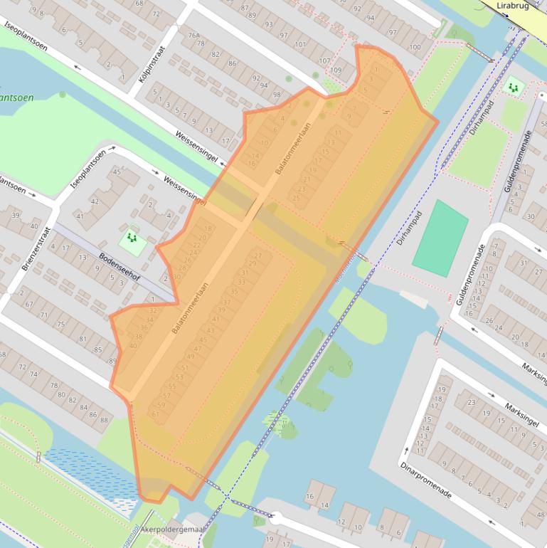 Kaart van postcodegebied 1060RD.