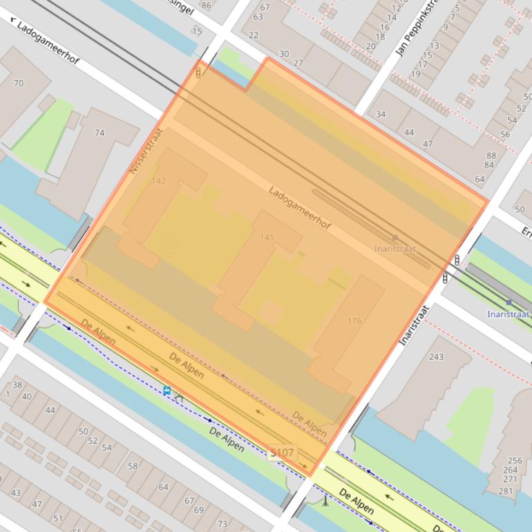 Kaart van postcodegebied 1060RE.