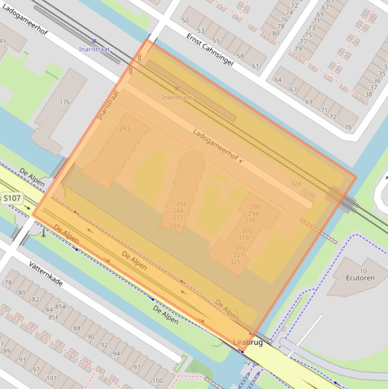 Kaart van postcodegebied 1060RG.