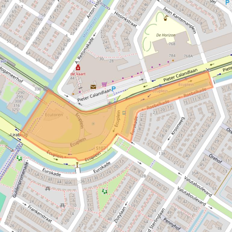 Kaart van postcodegebied 1060RN.