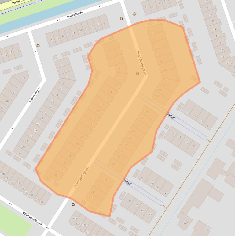 Kaart van postcodegebied 1060RS.