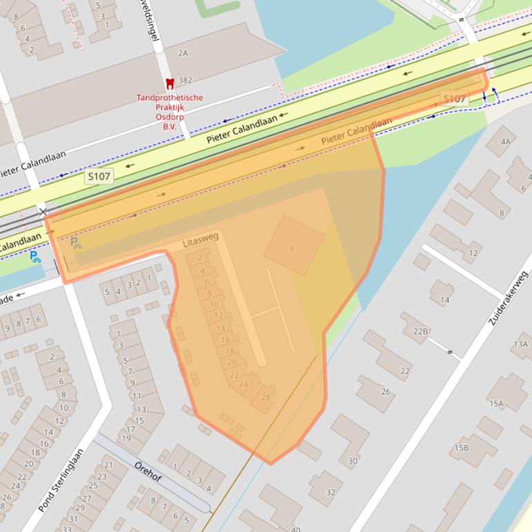 Kaart van postcodegebied 1060RV.