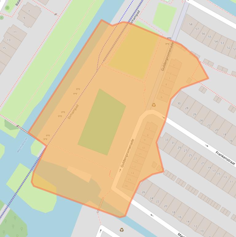 Kaart van postcodegebied 1060SB.