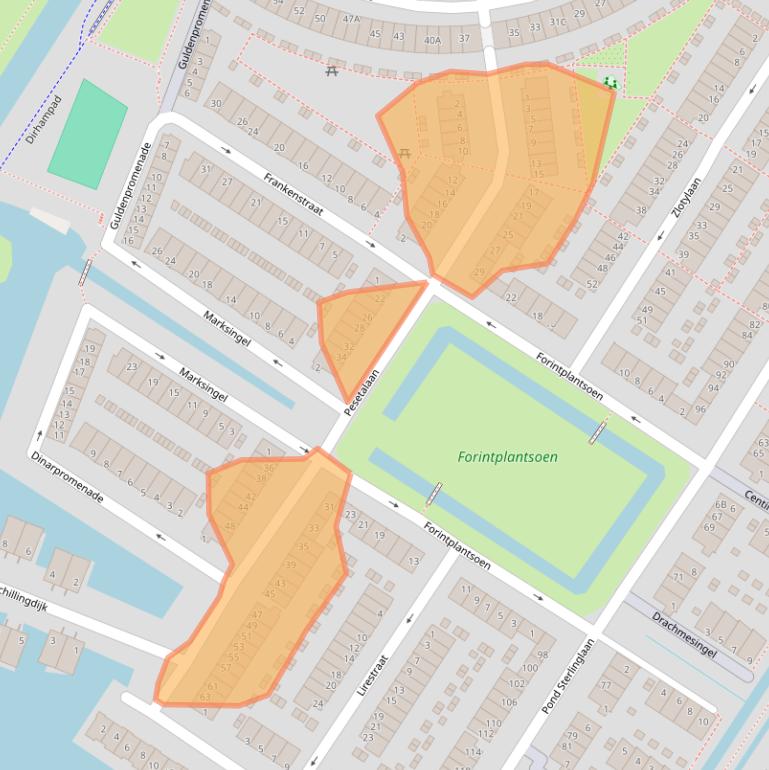 Kaart van postcodegebied 1060SC.