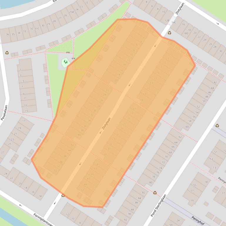 Kaart van postcodegebied 1060SJ.