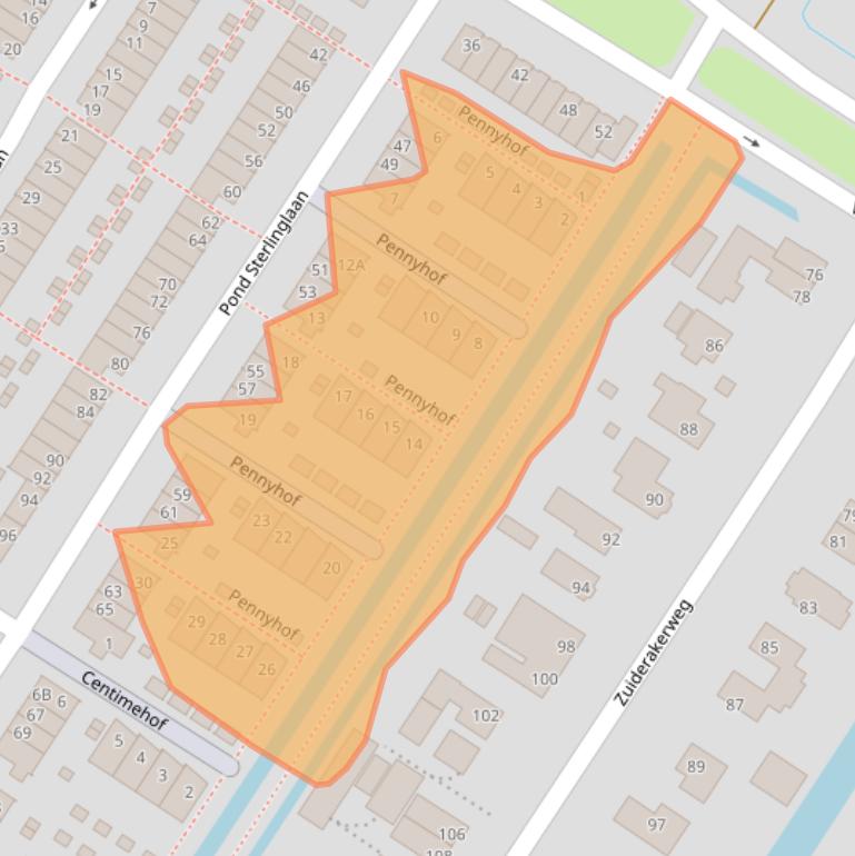 Kaart van postcodegebied 1060SM.