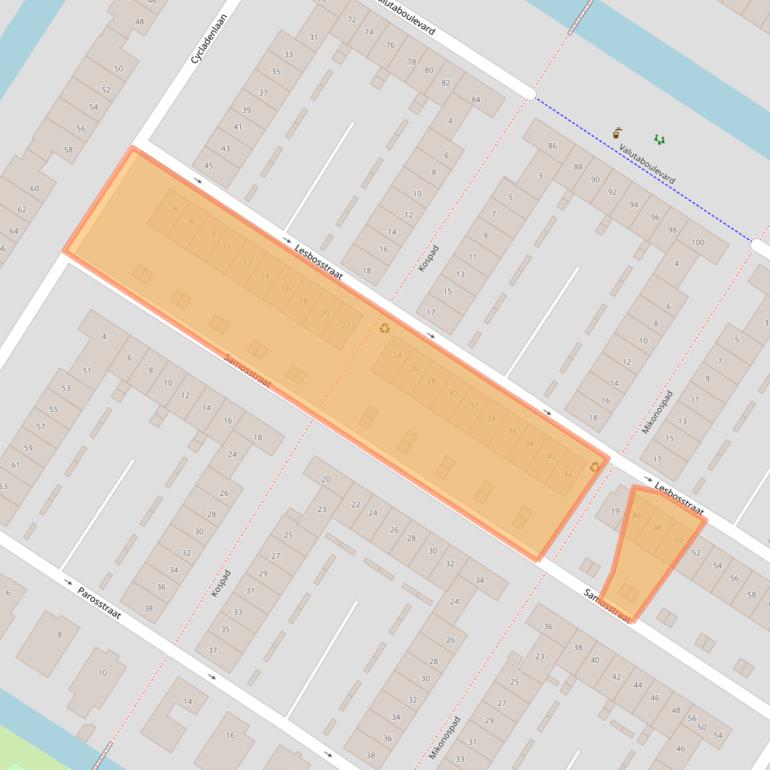 Kaart van postcodegebied 1060SW.