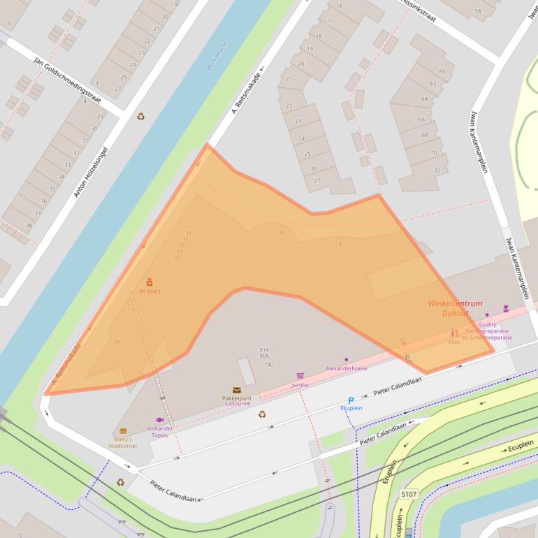 Kaart van postcodegebied 1060SZ.