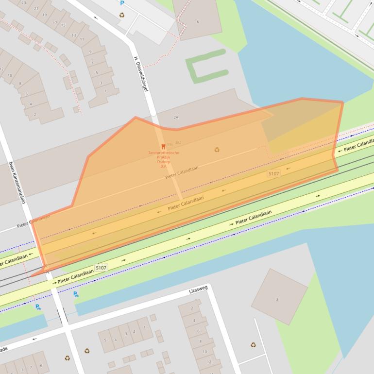 Kaart van postcodegebied 1060TS.