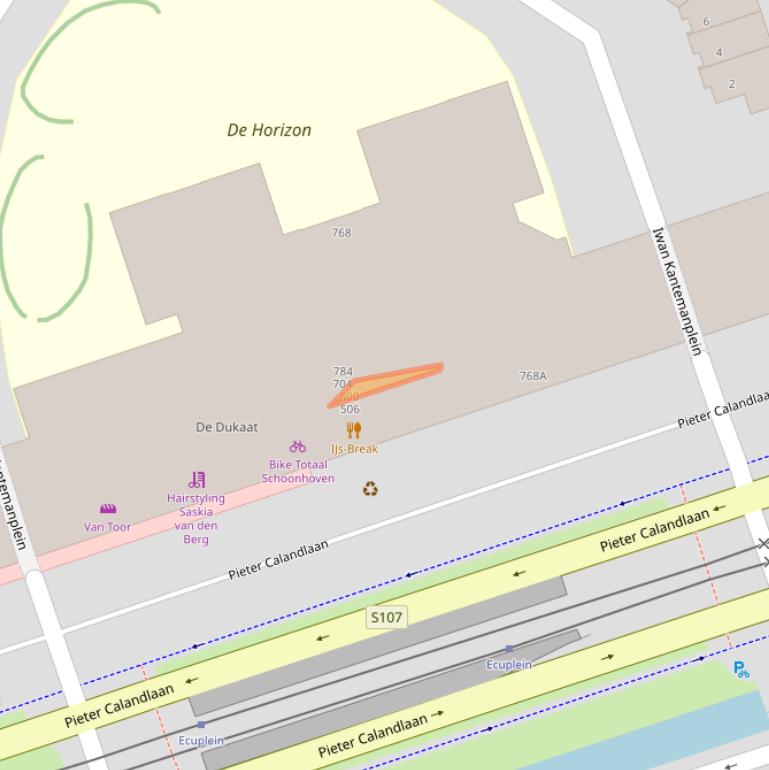 Kaart van postcodegebied 1060TV.