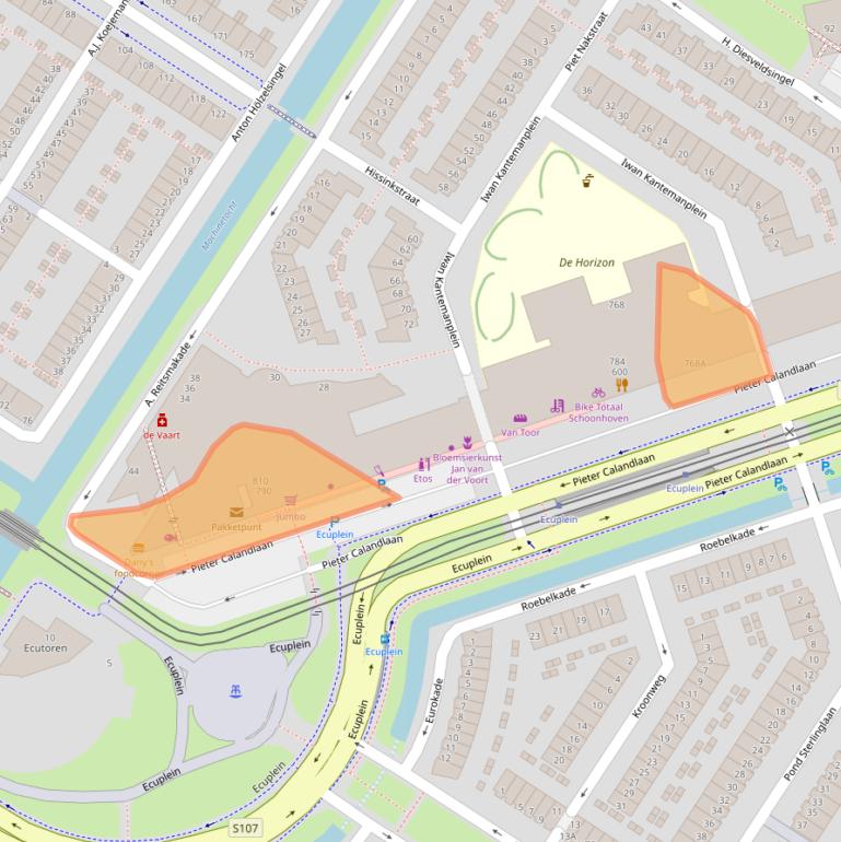 Kaart van postcodegebied 1060TZ.