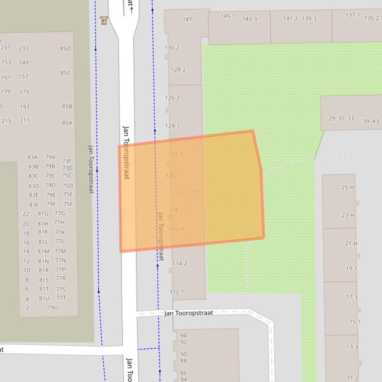 Kaart van postcodegebied 1061AC.