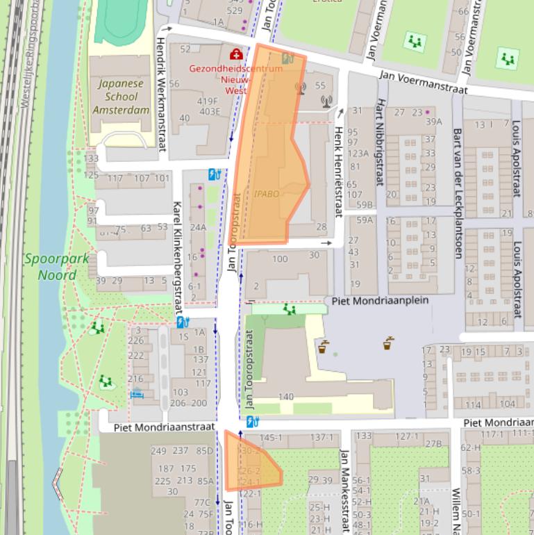 Kaart van postcodegebied 1061AD.