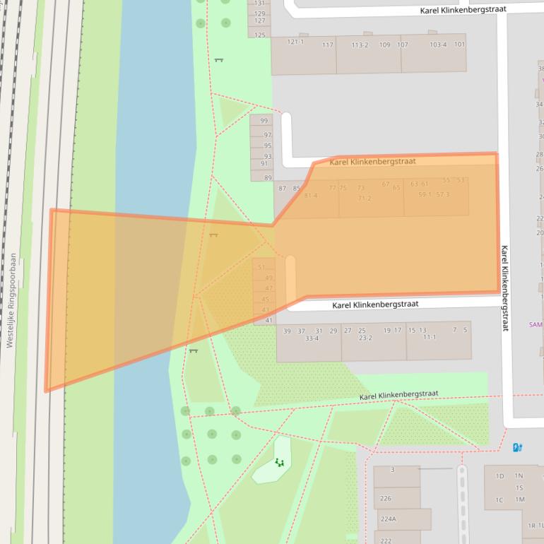 Kaart van postcodegebied 1061AJ.