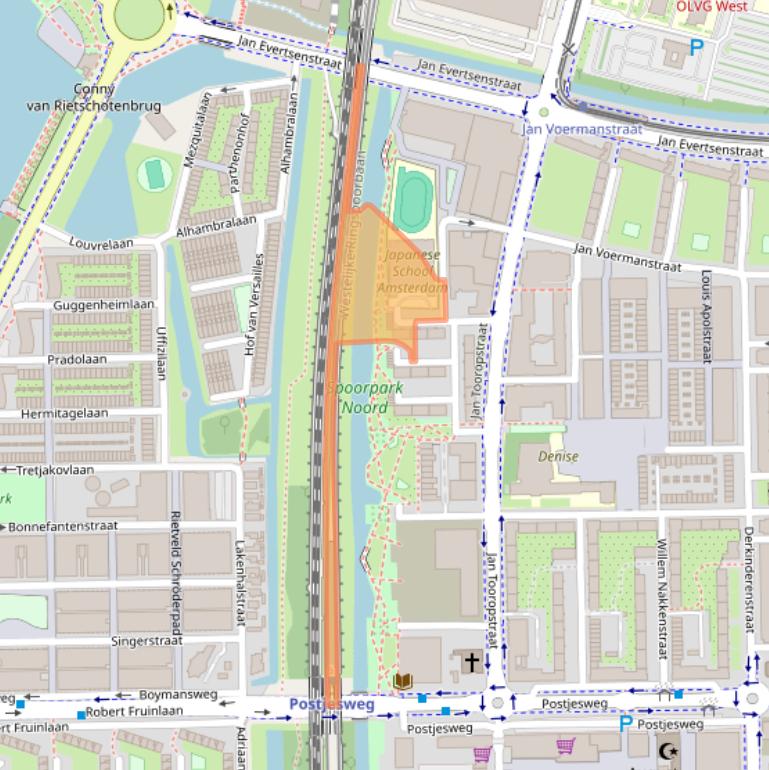 Kaart van postcodegebied 1061AL.