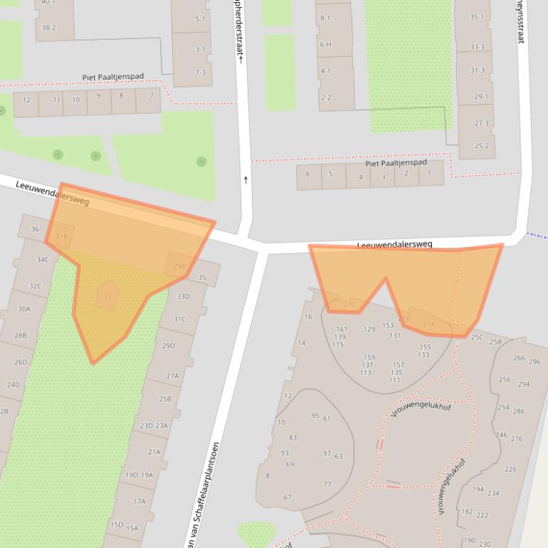 Kaart van postcodegebied 1061BA.