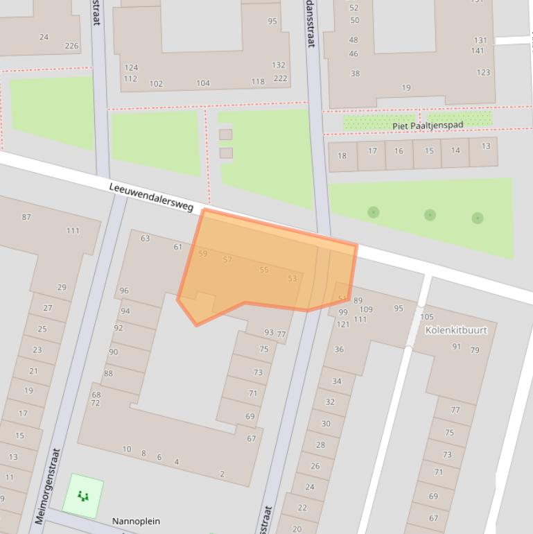 Kaart van postcodegebied 1061BC.