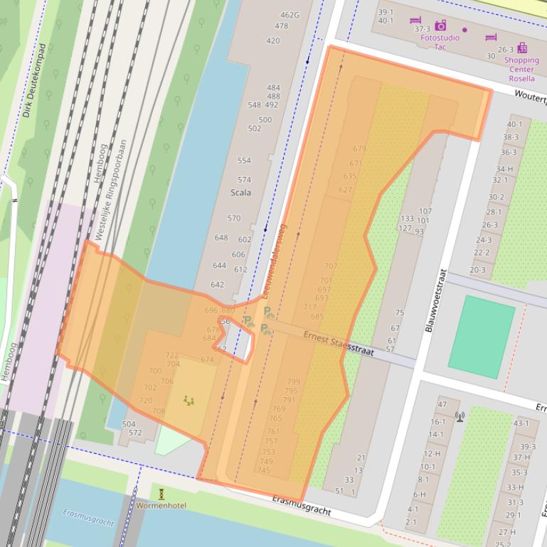 Kaart van postcodegebied 1061BK.