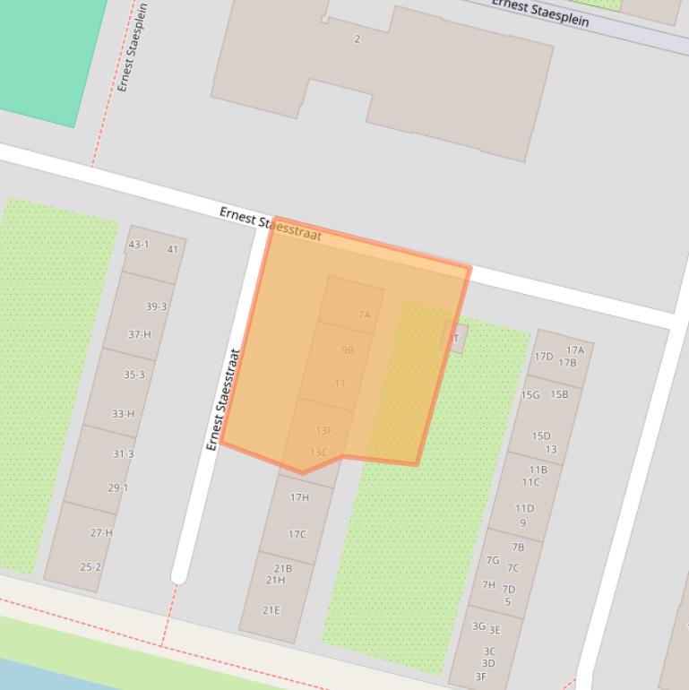 Kaart van postcodegebied 1061BZ.