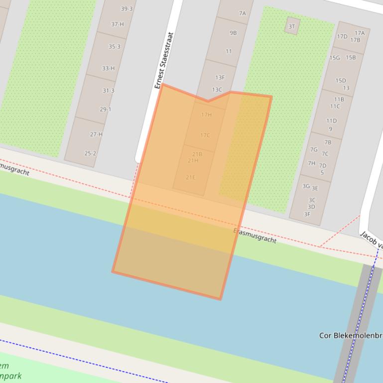 Kaart van postcodegebied 1061CA.