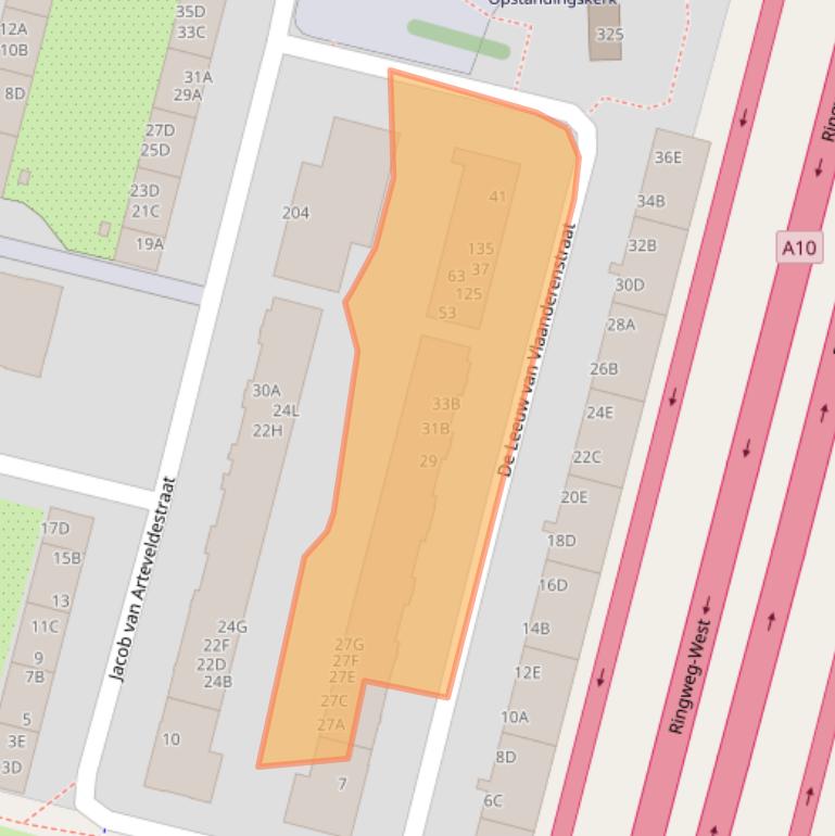 Kaart van postcodegebied 1061CR.