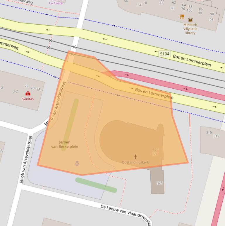 Kaart van postcodegebied 1061CV.