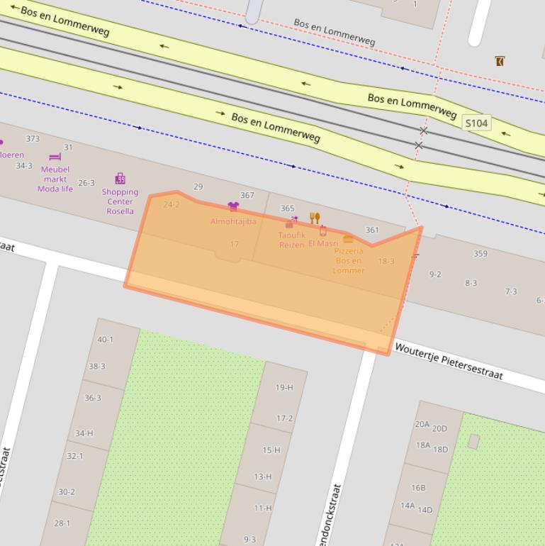 Kaart van postcodegebied 1061DD.