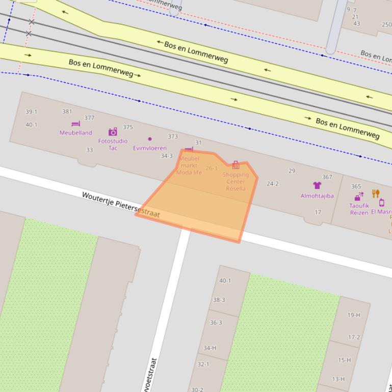Kaart van postcodegebied 1061DE.