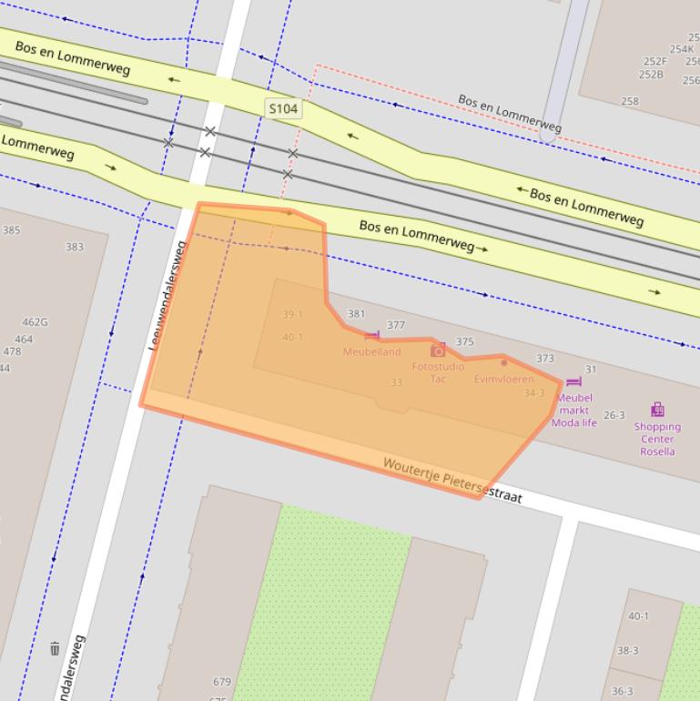 Kaart van postcodegebied 1061DG.
